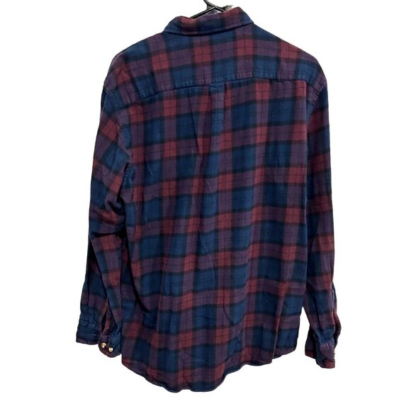 Boca Classics Mens Plaid Button-Up Shirt Cotton Flannel Burgundy Blue Sz XL - Picture 2 of 9